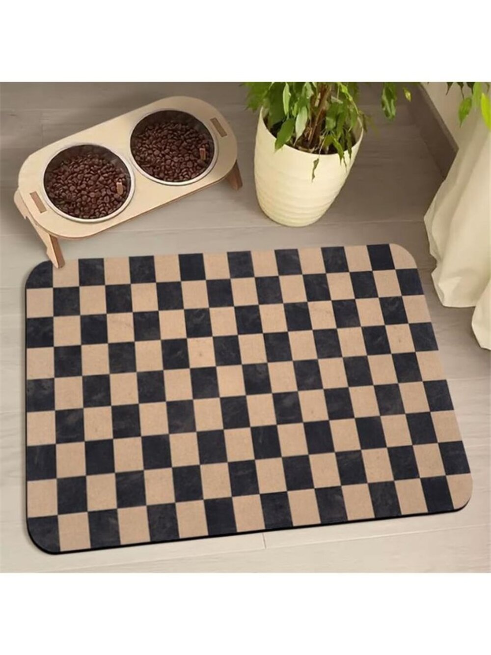 Dog Food Mats for Floors Waterproof Pet Water Bowl Pet Feeding Absorbent 12*20
